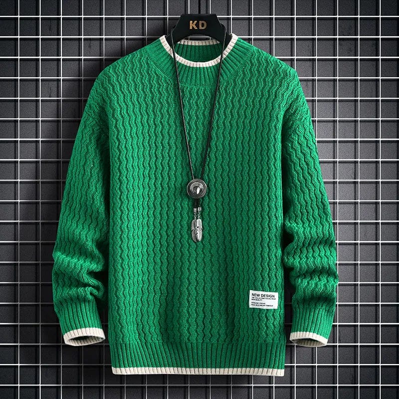 Primadon Herrenpullover Grün / S Tomás | Eleganter Herrenpullover aus Baumwollmix klassisch