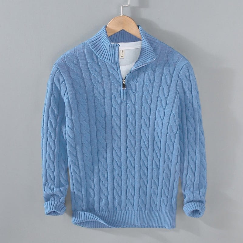 Primadon Herrenpullover Hellblau / XS Julian | Lässiger Baumwollpullover für Herren langarm