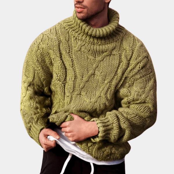 Primadon Herrenpullover Hellgrün / XS Niccolo | Klassischer Herrenpullover aus weichem Strick warm
