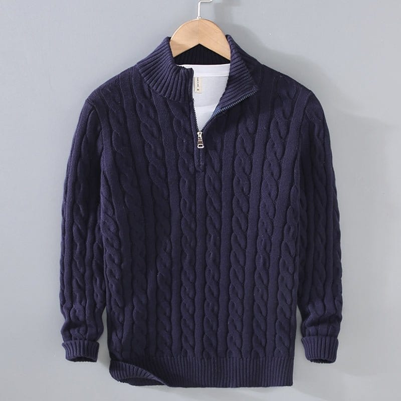 Primadon Herrenpullover Marine / XS Julian | Lässiger Baumwollpullover für Herren langarm