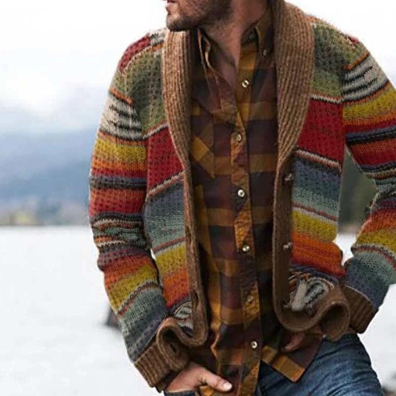 Primadon Herrenpullover Max | Warme Herrenjacke mit auffälligem Design lässig