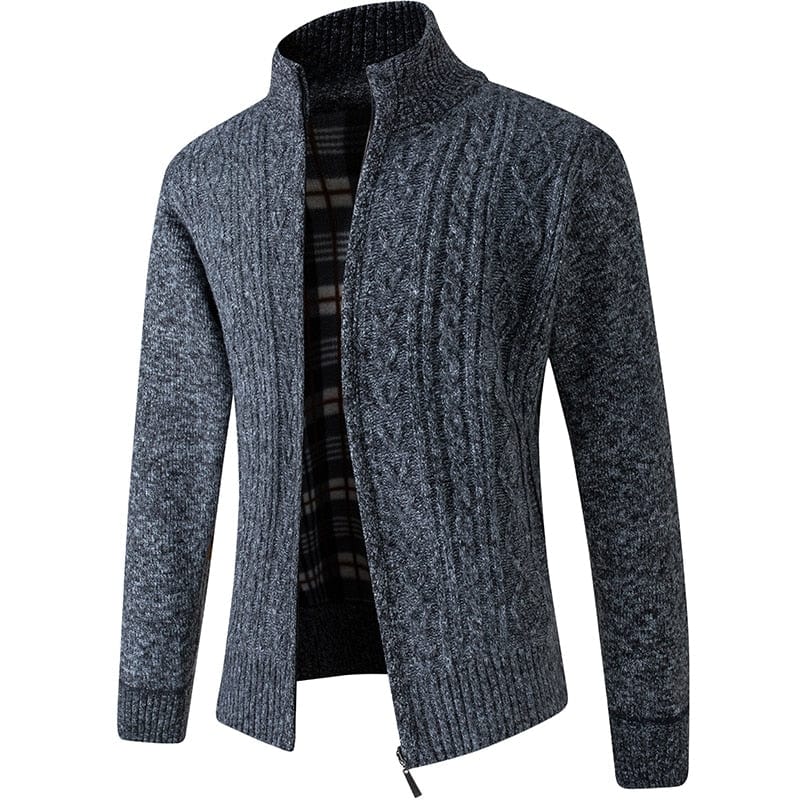 Primadon Herrenpullover Motivdunkelgrau / M Warmer Strickpullover für Herren mit Reißverschluss vielseitig angenehm atmungsaktiv Winter