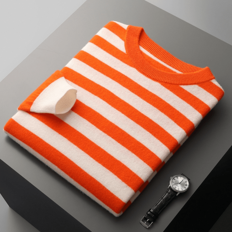 Primadon Herrenpullover Orange / XS Marcel | Eleganter Merino Pullover für Herren Winter
