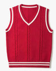 Primadon Herrenpullover Rot / XS Rondo | klassische Strickweste für Herren ärmellos