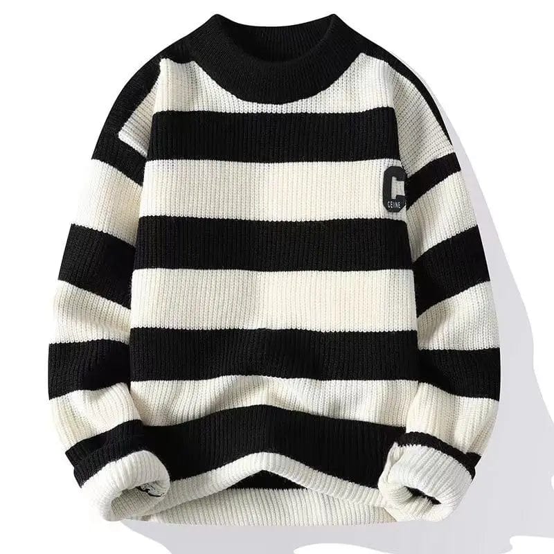 Primadon Herrenpullover Schwarz / S Cora klassischer Rundhalspullover für Herren Wollmischung