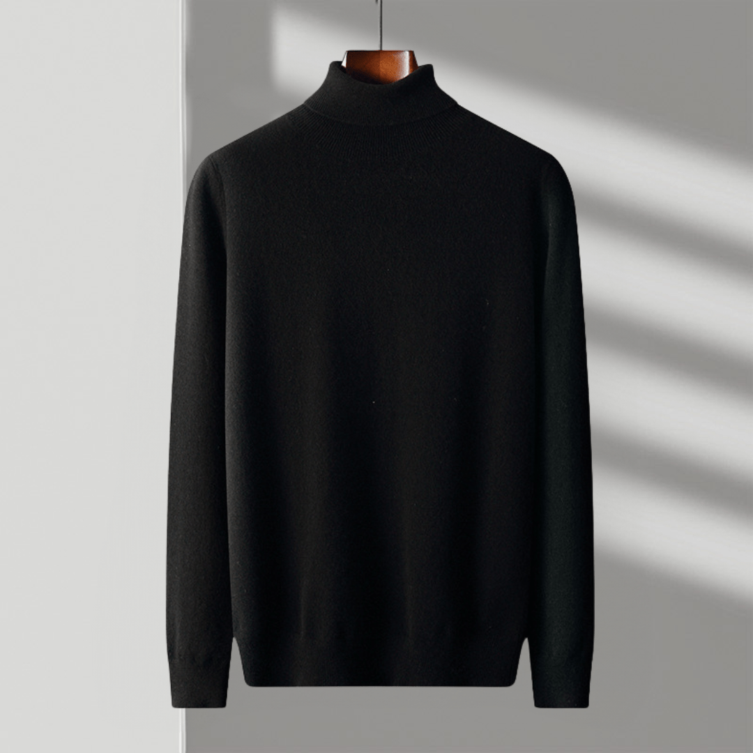 Primadon Herrenpullover Schwarz / XS Frank | Eleganter Merino Pullover für Herren Langarm
