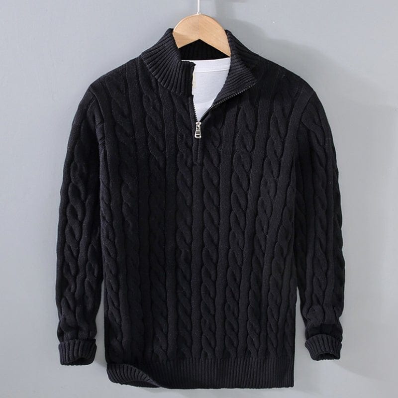 Primadon Herrenpullover Schwarz / XS Julian | Lässiger Baumwollpullover für Herren langarm