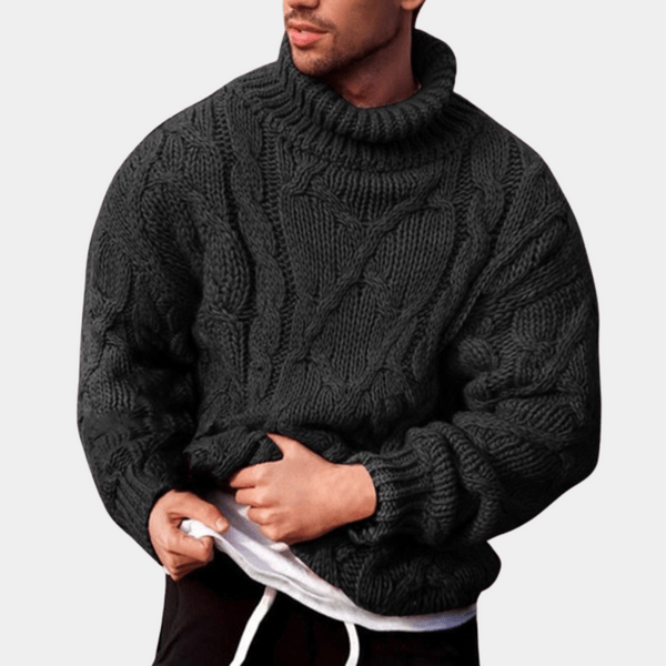 Primadon Herrenpullover Schwarz / XS Niccolo | Klassischer Herrenpullover aus weichem Strick warm