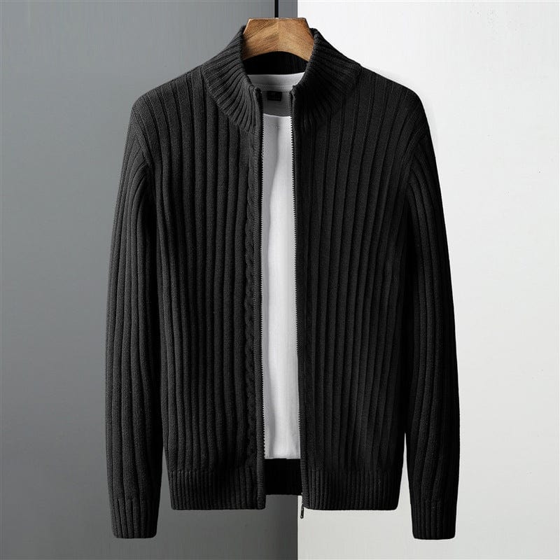 Primadon Herrenpullover Schwarz / XS Nik | Atmungsaktiver Zip Hoodie für Herren Slim Fit