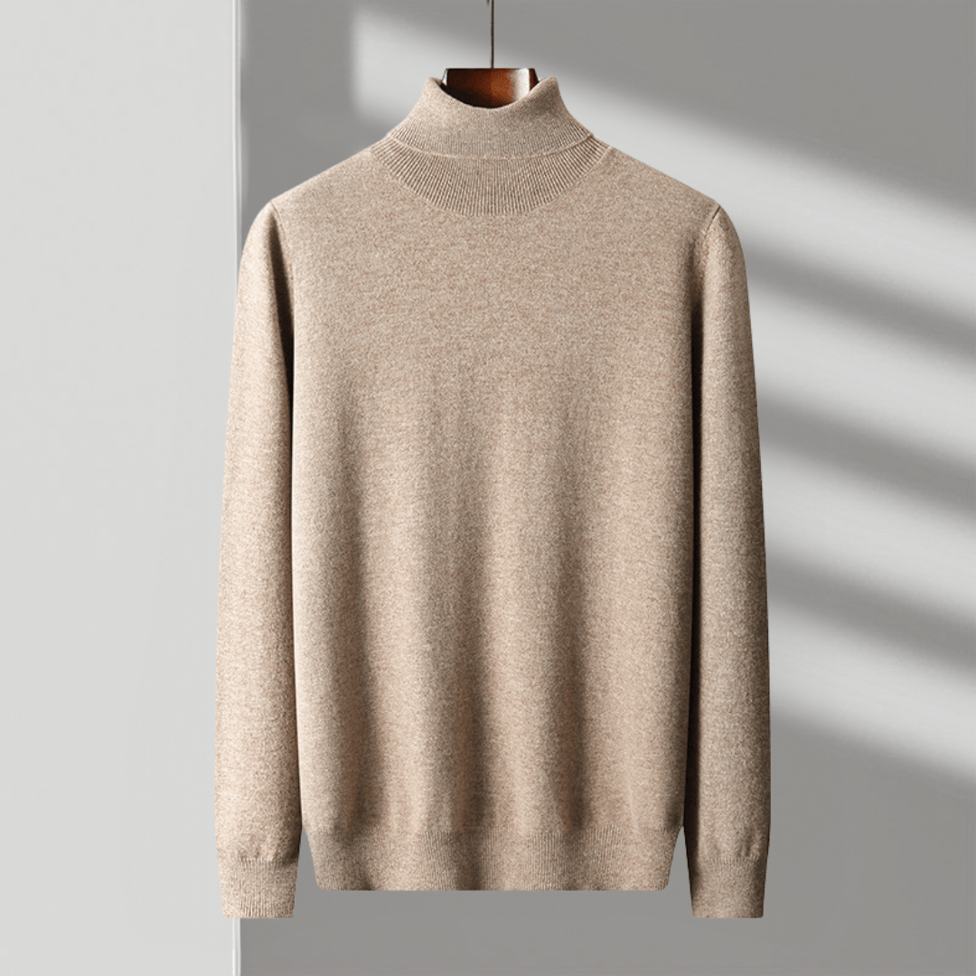 Primadon Herrenpullover Tan / XS Frank | Eleganter Merino Pullover für Herren Langarm