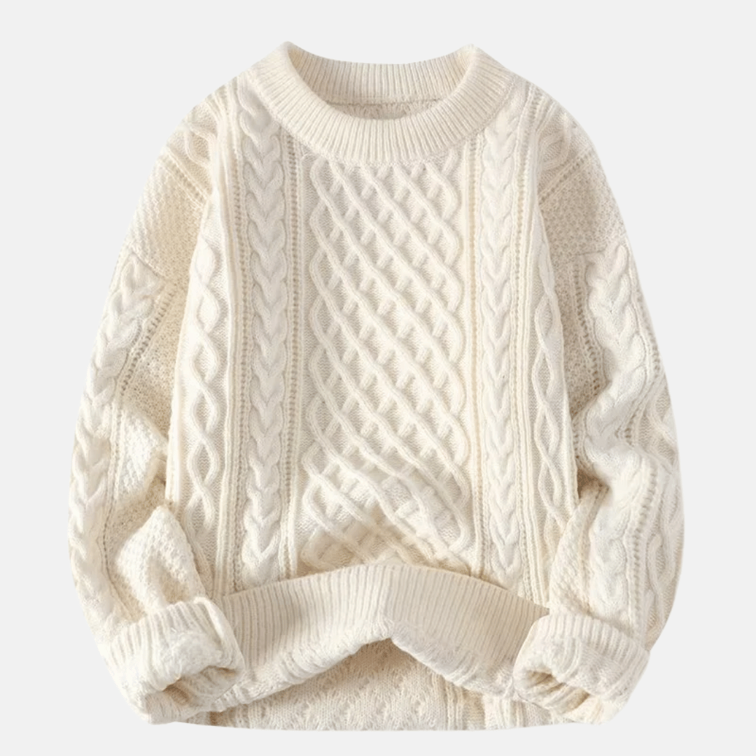 Primadon Herrenpullover Weiß / S Warmer Strickpullover für Herren locker aus Polyester Winter elegant