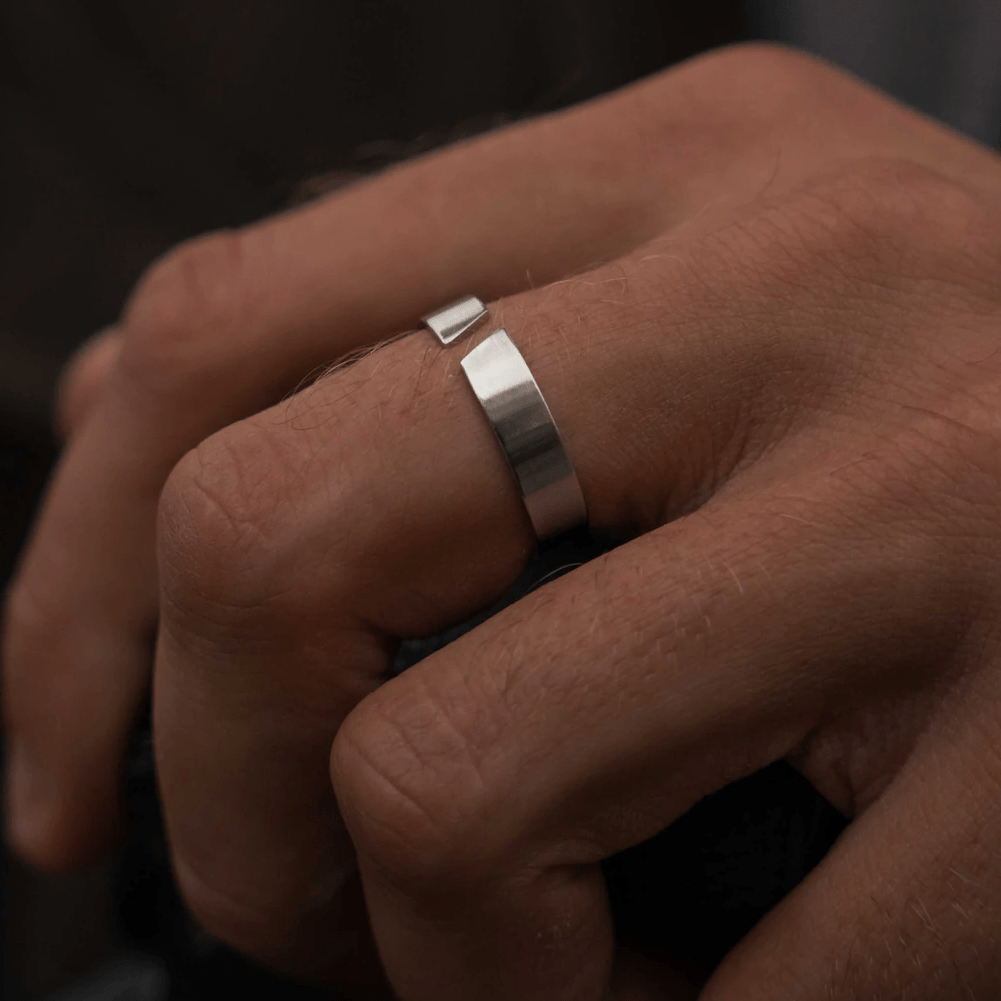 Primadon Herrenringe Arvid | Robuster Männerring aus Silber für Herren 18K Gold