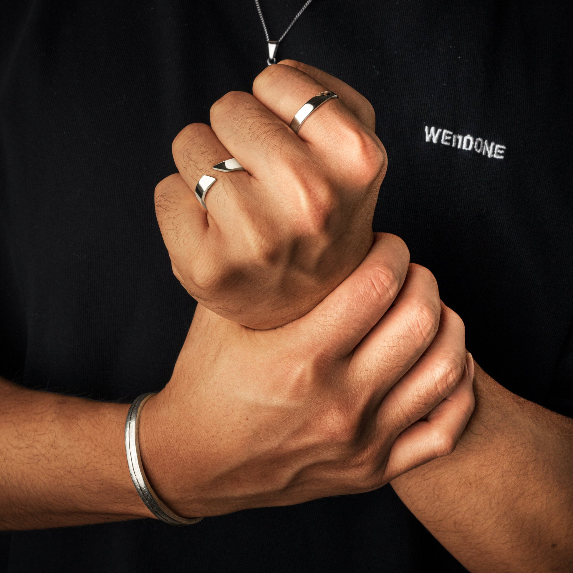 Primadon Herrenringe Arvid | Robuster Männerring aus Silber für Herren 18K Gold