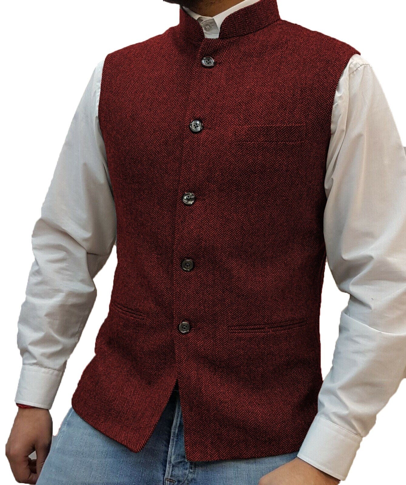Primadon Herrenwesten Burgund / XS Raphael | Elegante Herrenweste mit Vintage-Look für Festlichkeiten