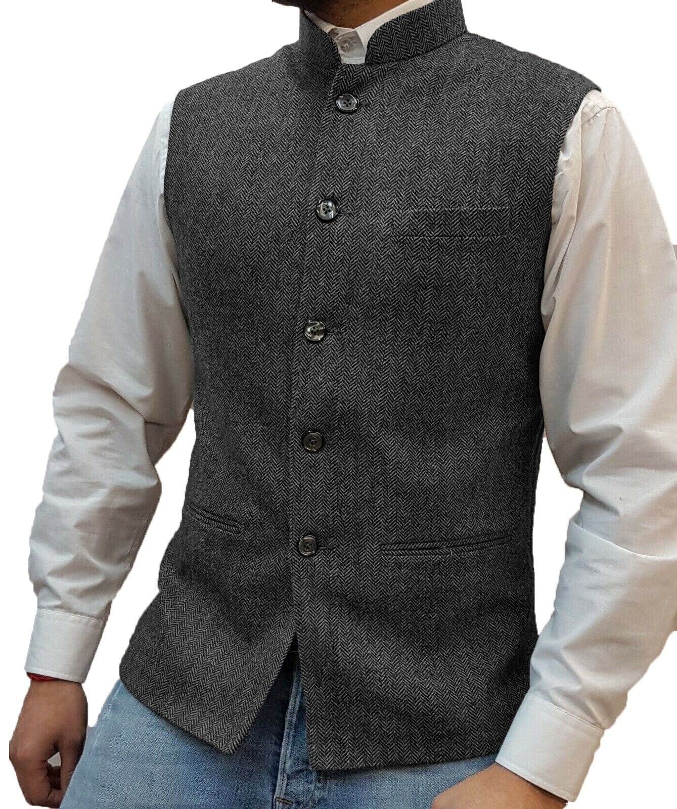 Primadon Herrenwesten Grau / XS Raphael | Elegante Herrenweste mit Vintage-Look für Festlichkeiten