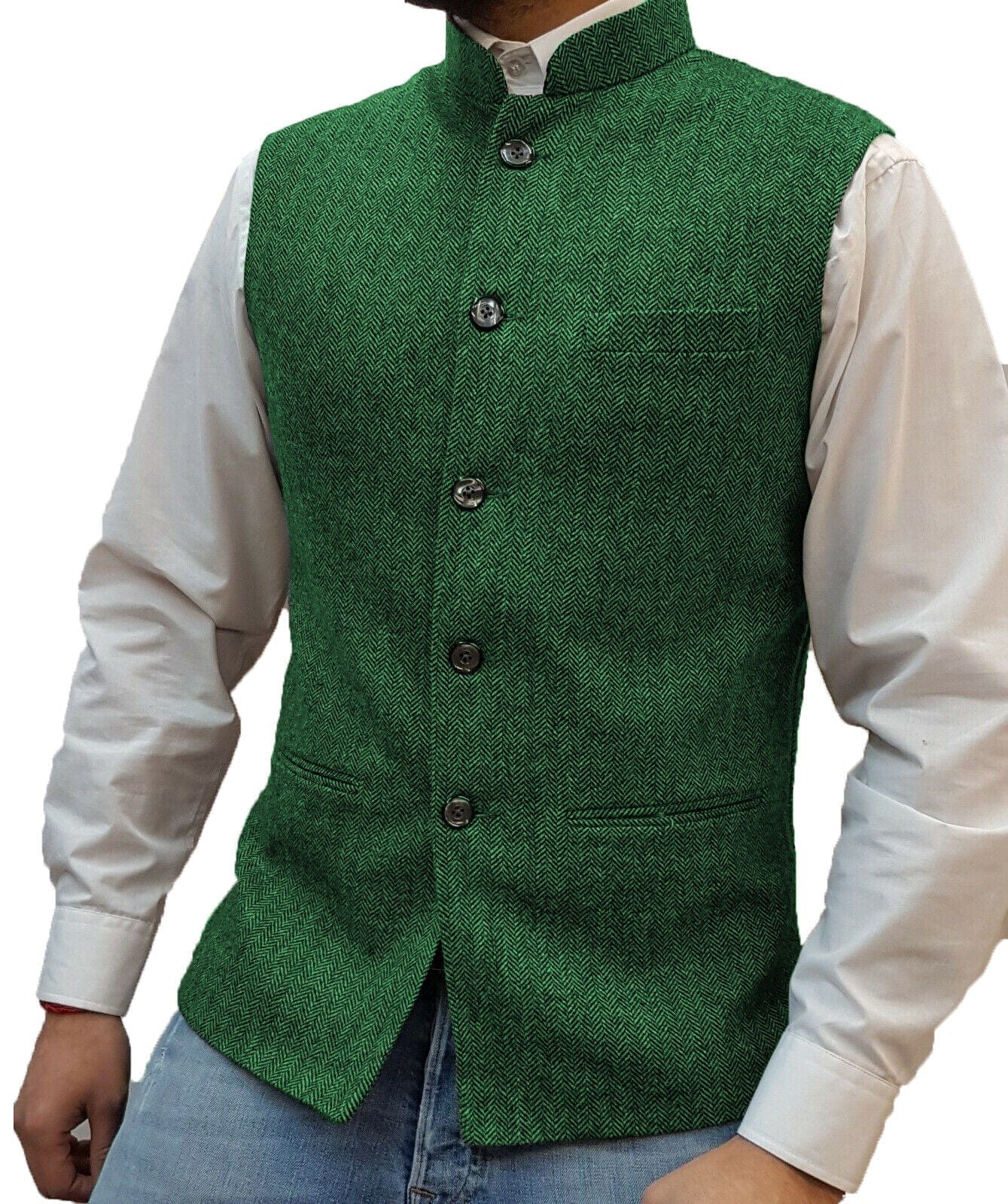 Primadon Herrenwesten Grün / XS Raphael | Elegante Herrenweste mit Vintage-Look für Festlichkeiten