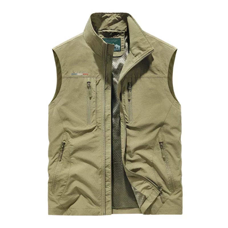 Primadon Herrenwesten Khaki / M Max | Elegante Herrenweste Schwarz für Alltag Slim Fit