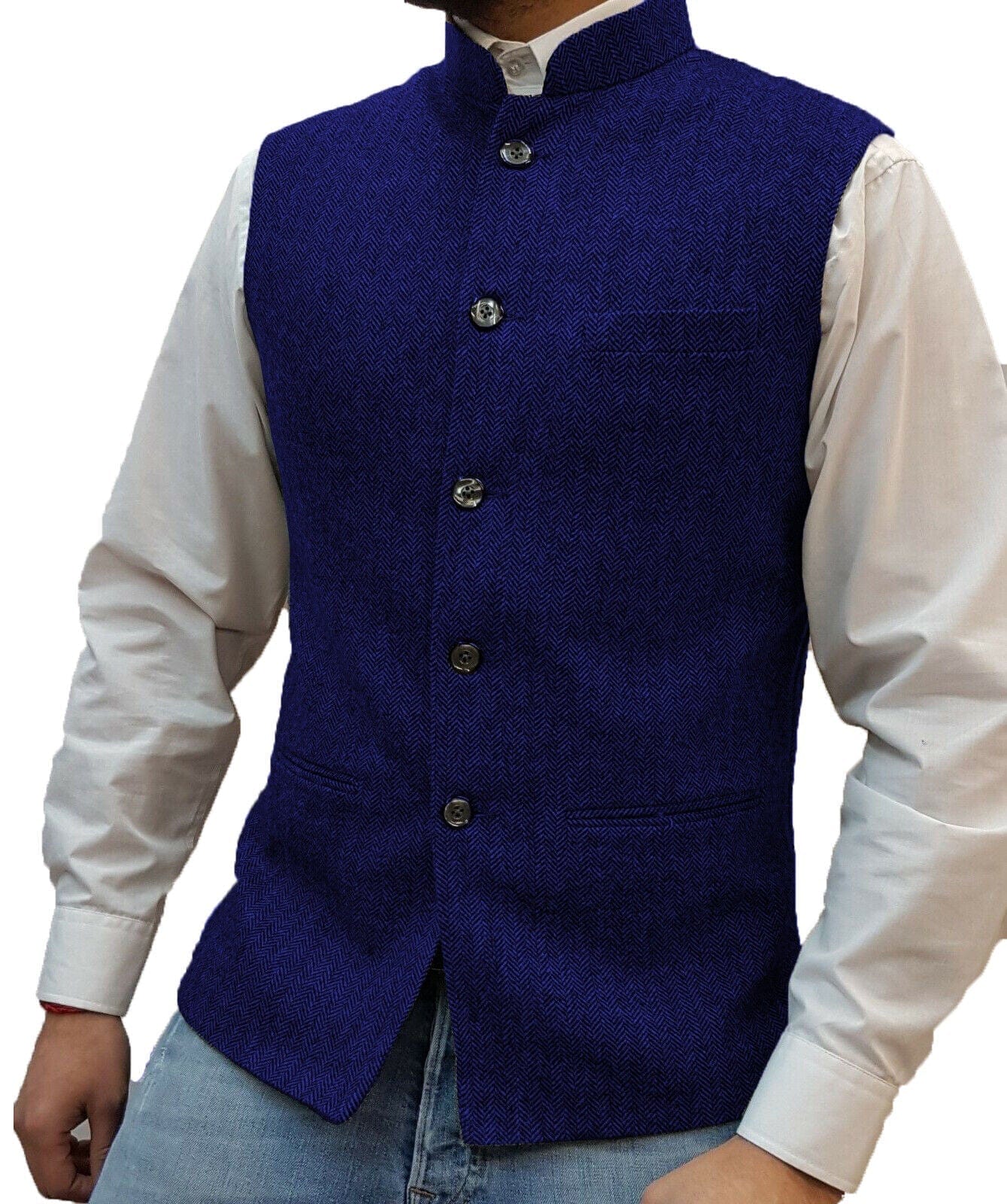 Primadon Herrenwesten Königsblau / XS Raphael | Elegante Herrenweste mit Vintage-Look für Festlichkeiten