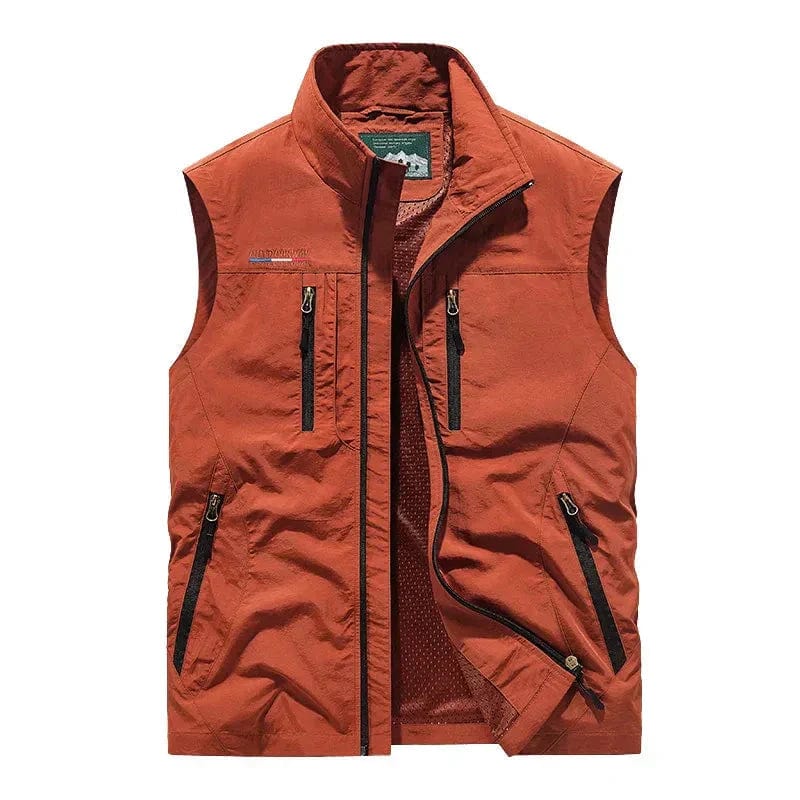 Primadon Herrenwesten Orange / M Max | Elegante Herrenweste Schwarz für Alltag Slim Fit