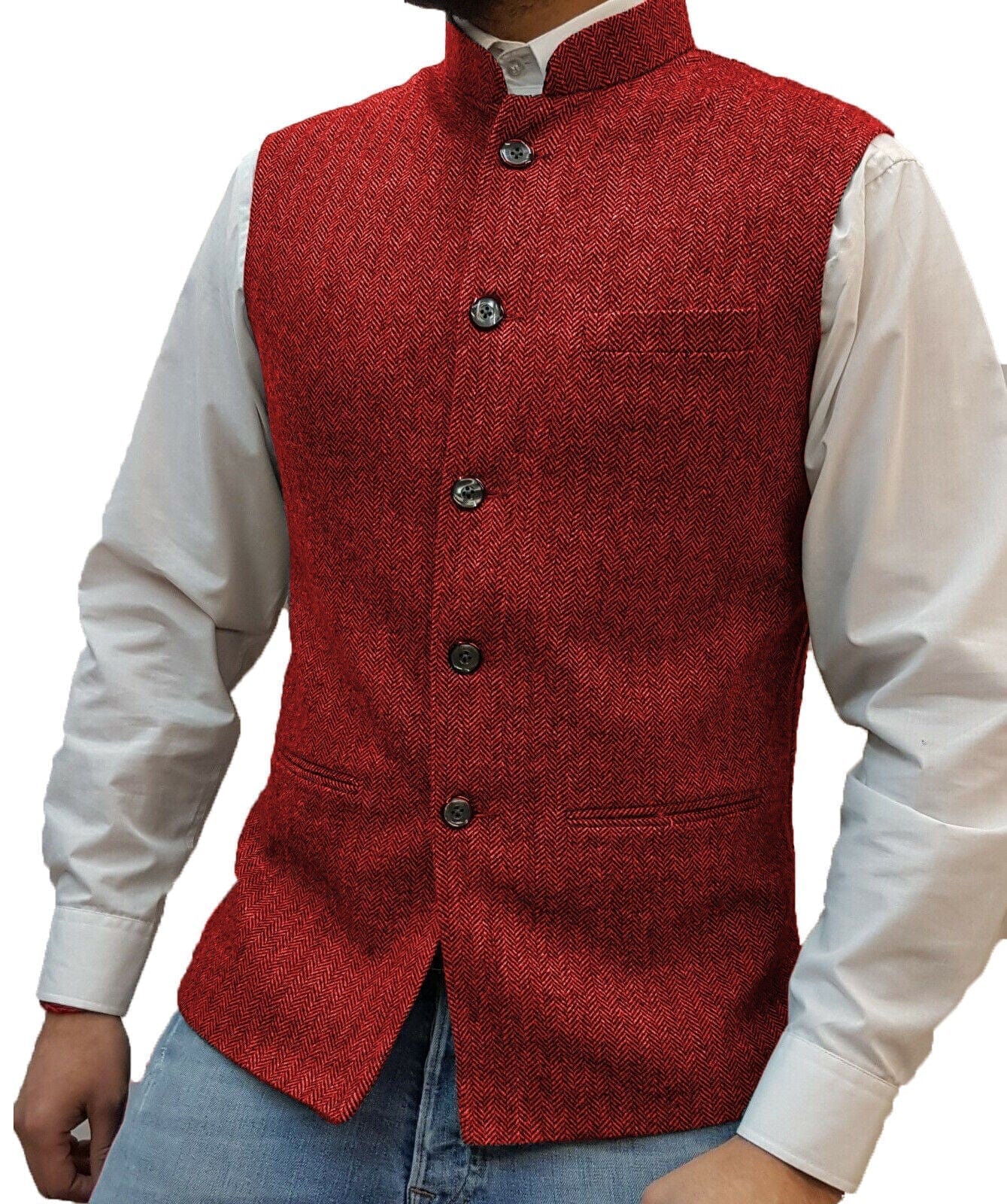 Primadon Herrenwesten Rot / XS Raphael | Elegante Herrenweste mit Vintage-Look für Festlichkeiten