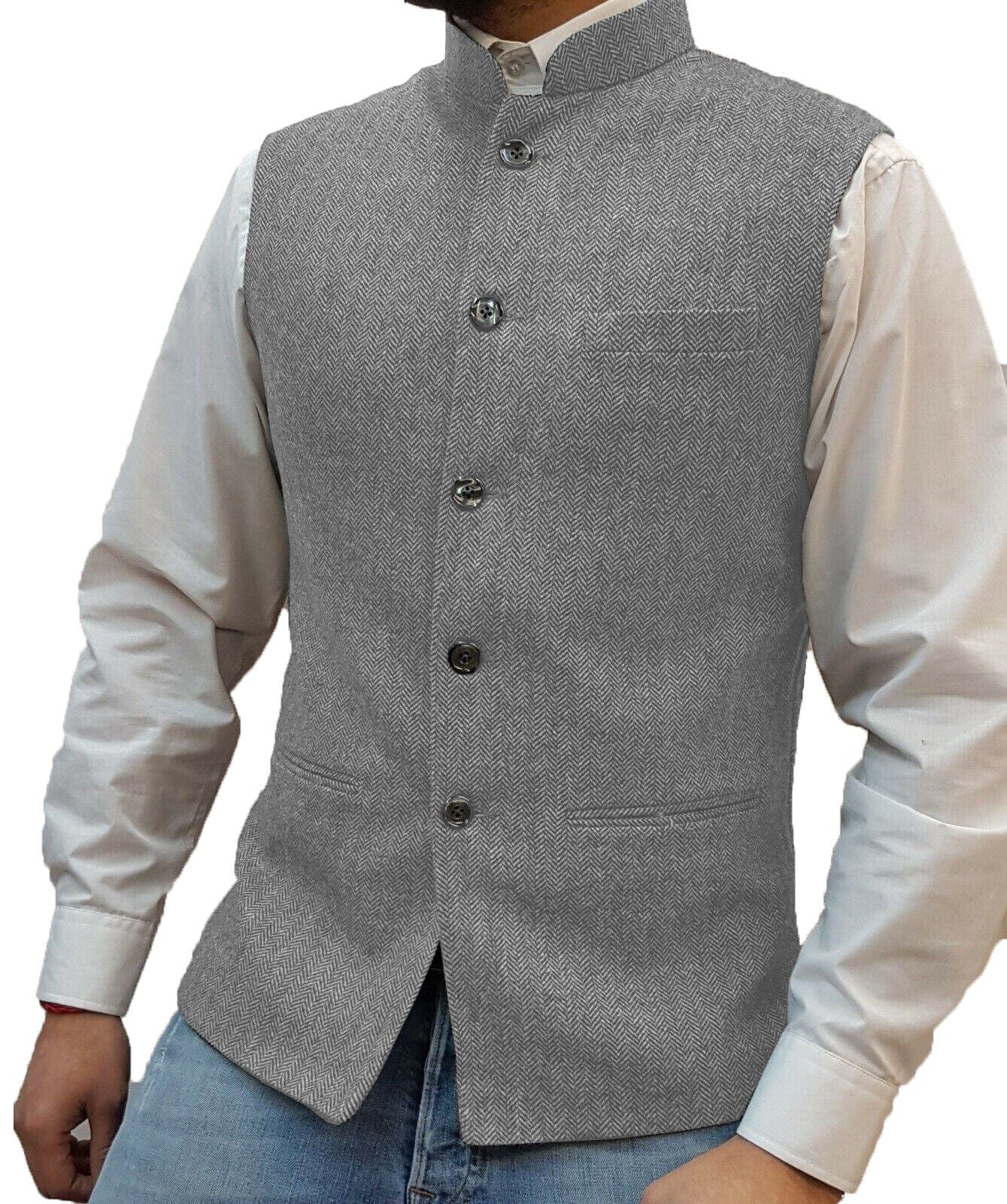 Primadon Herrenwesten Silber / XS Raphael | Elegante Herrenweste mit Vintage-Look für Festlichkeiten