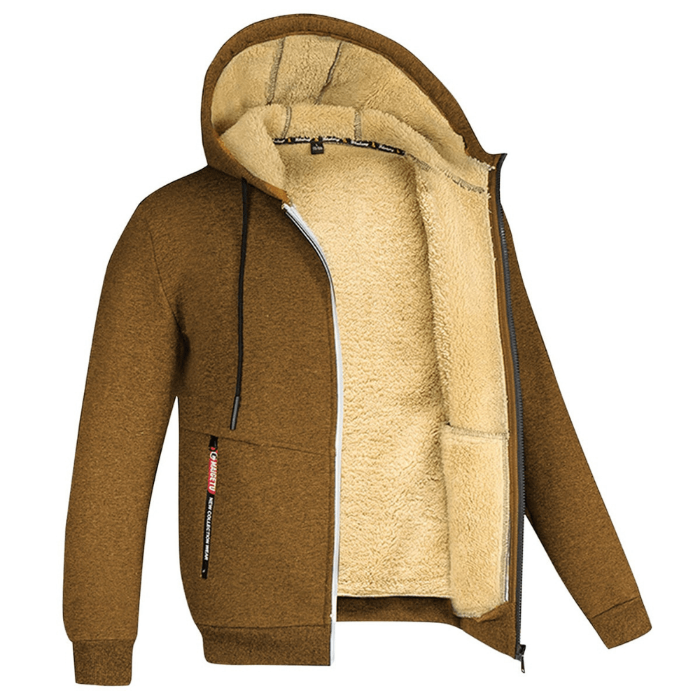 Primadon Hoodies Braun / S Kristoffer | Gemütlicher Zip Hoodie für Herren gefüttert
