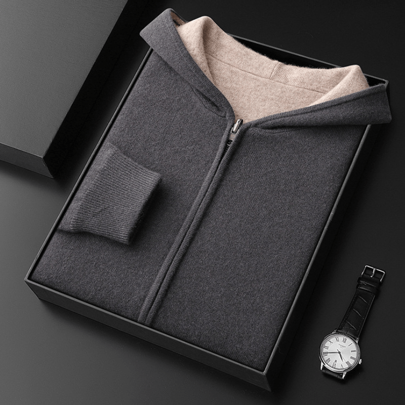 Primadon Hoodies Dunkelgrau / S Atlas | Eleganter Cashmere-Woll-Hoodie für Herren