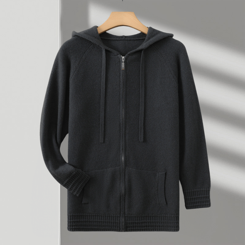 Primadon Hoodies Dunkelgrau / XS Alder | Atmungsaktiver Zip-Hoodie für Herren Merino