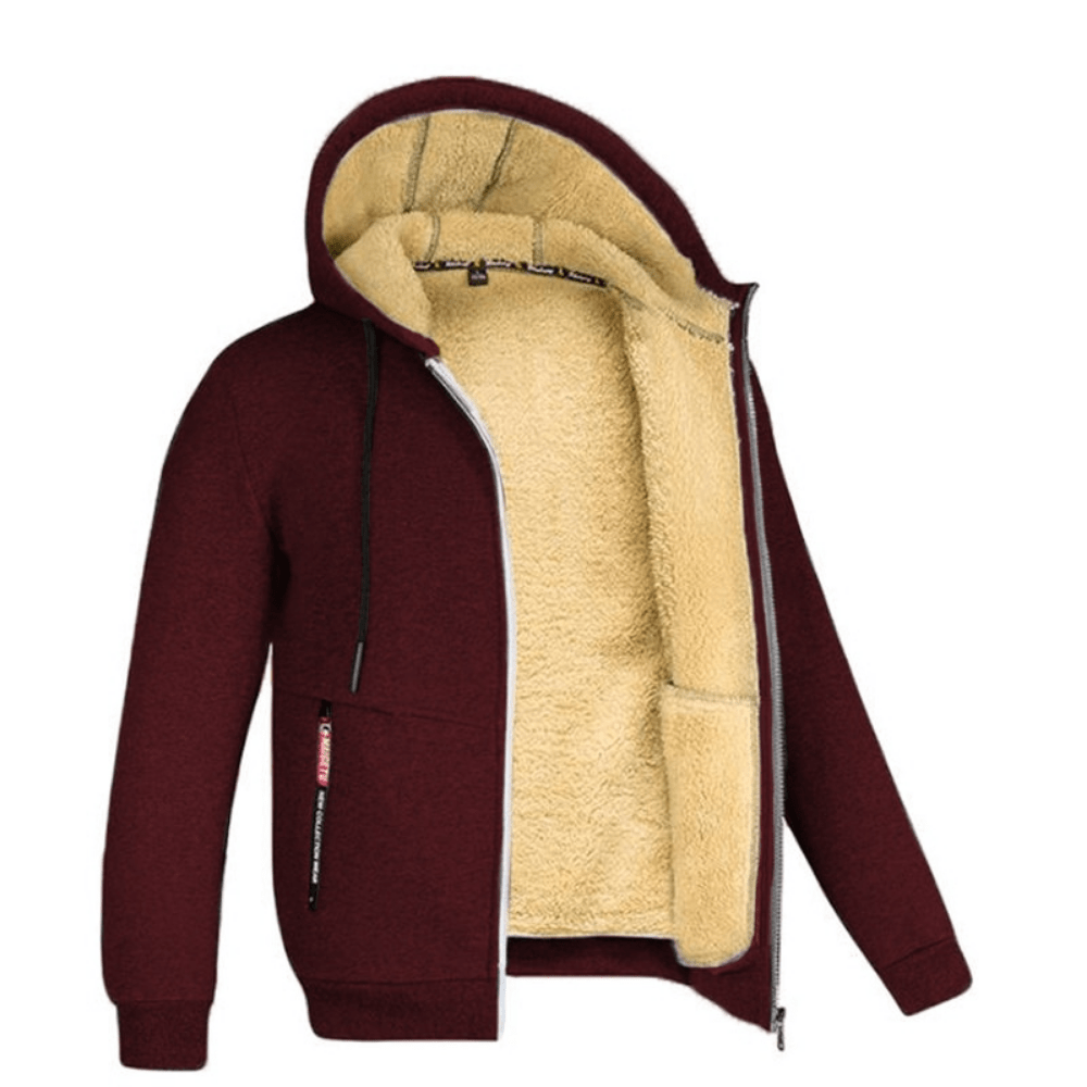 Primadon Hoodies Dunkelrot / S Kristoffer | Gemütlicher Zip Hoodie für Herren gefüttert