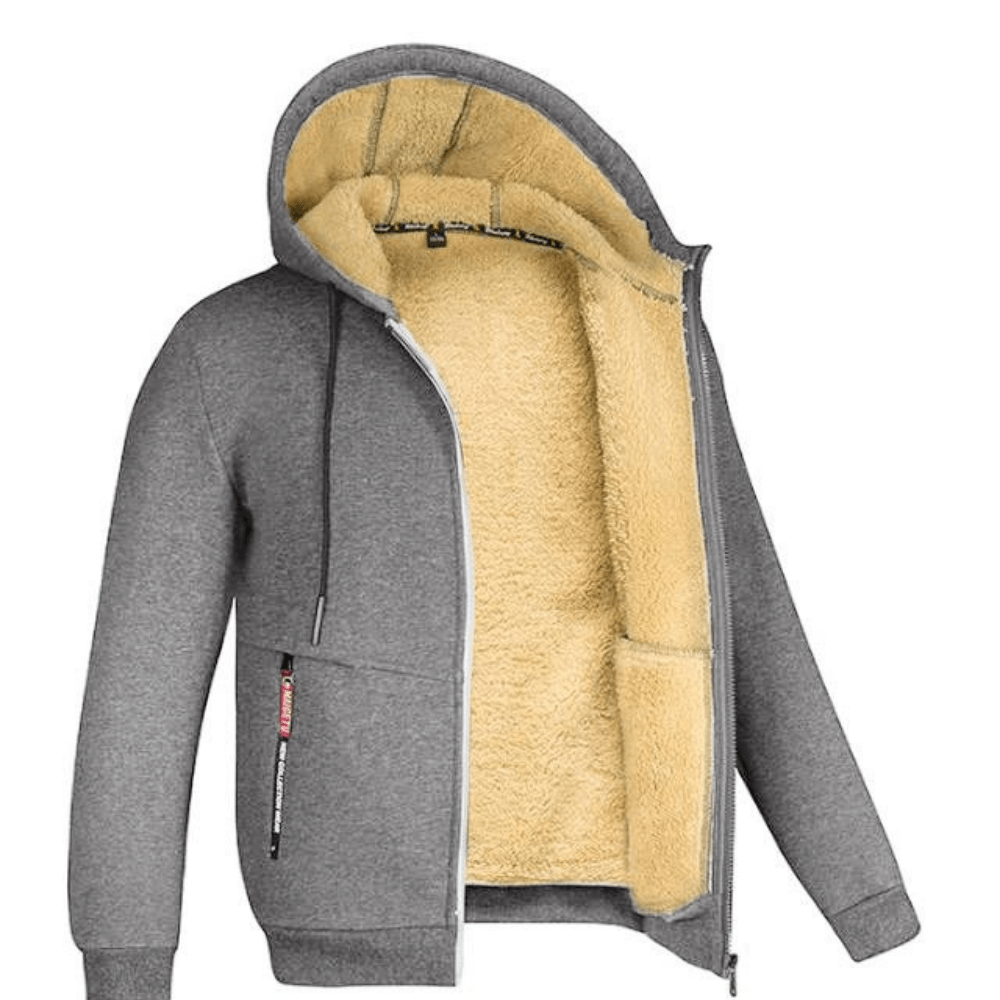 Primadon Hoodies Grau / S Kristoffer | Gemütlicher Zip Hoodie für Herren gefüttert