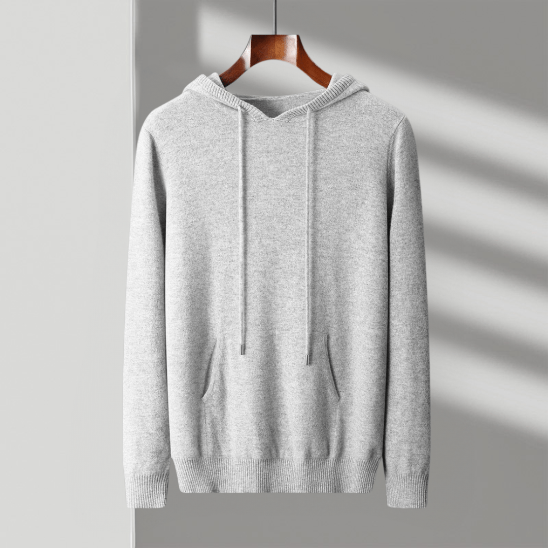 Primadon Hoodies Grau / XS Stefano | Atmungsaktiver Herren Hoodie aus Merinowolle warm
