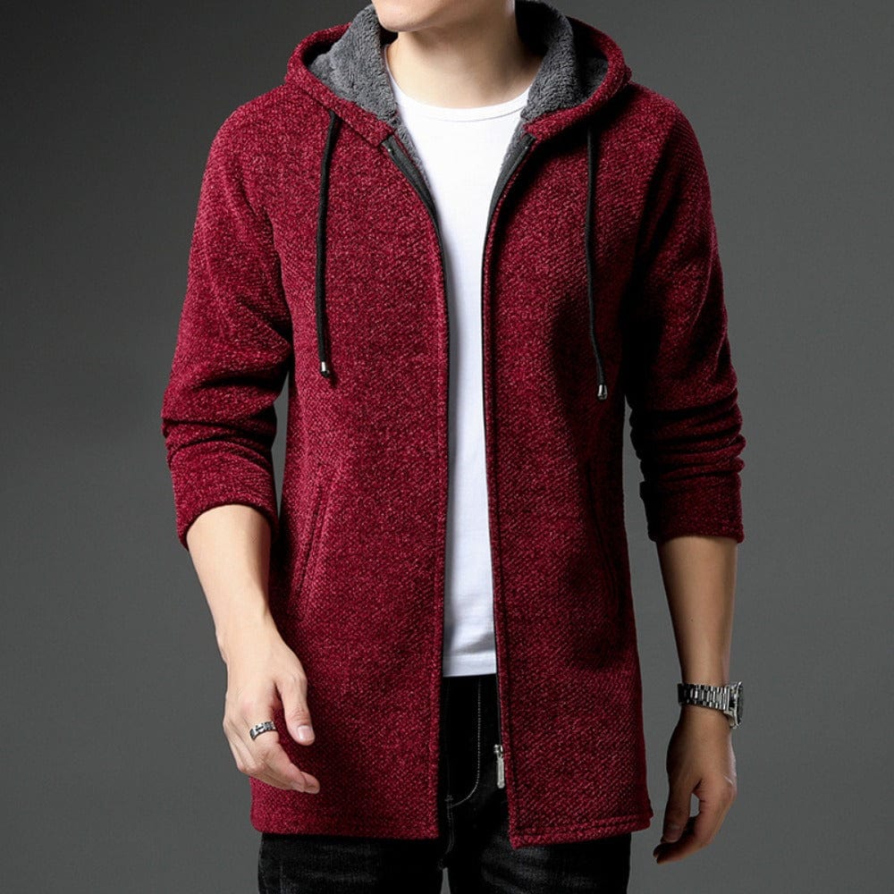 Primadon Hoodies Karmesinrot / XS Laurin | Lässiger Hoodie für Herren mit Fleece