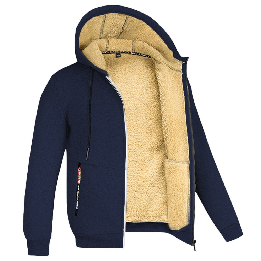 Primadon Hoodies Marineblau / S Kristoffer | Gemütlicher Zip Hoodie für Herren gefüttert