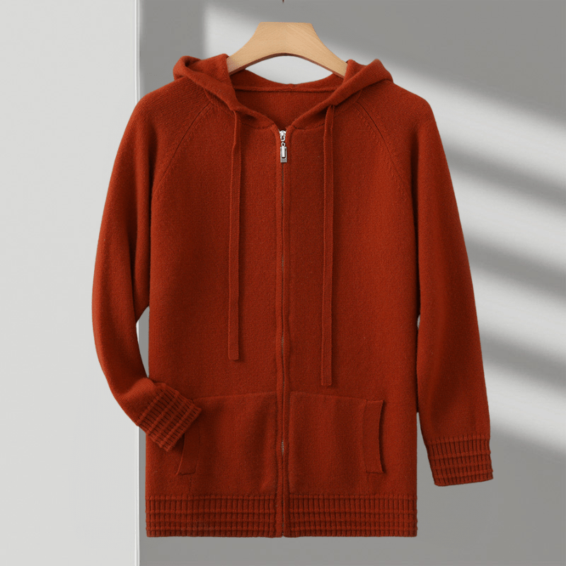 Primadon Hoodies Rost / XS Alder | Atmungsaktiver Zip-Hoodie für Herren Merino