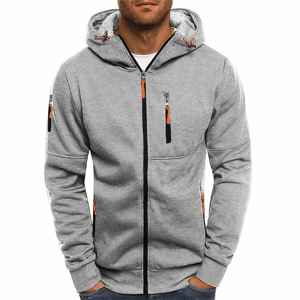 Primadon Hoodies & Sweatshirts Hellgrau / XS Nathan | Bequemer Zip Hoodie für Herren sportlich