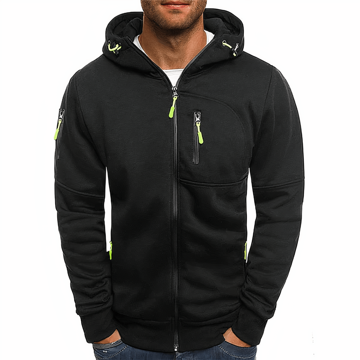 Primadon Hoodies & Sweatshirts Schwarz / XS Nathan | Bequemer Zip Hoodie für Herren sportlich