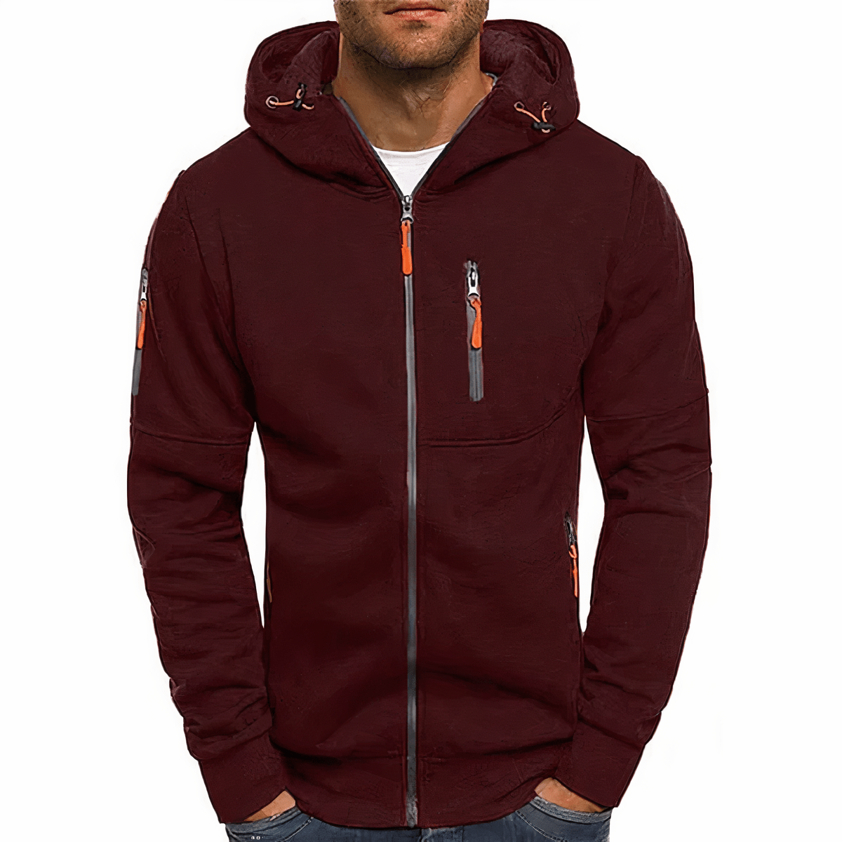Primadon Hoodies & Sweatshirts Wein / XS Nathan | Bequemer Zip Hoodie für Herren sportlich