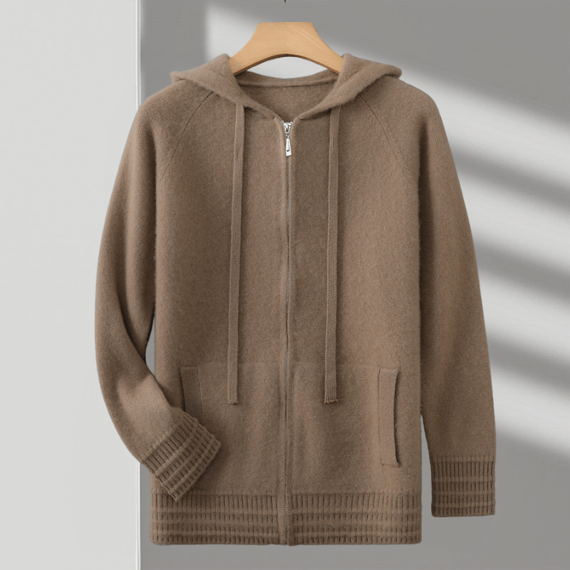 Primadon Hoodies Tan / XS Alder | Atmungsaktiver Zip-Hoodie für Herren Merino