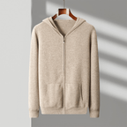 Primadon Hoodies Tan / XS Leon | Eleganter Merino Zip-Hoodie für Herren ganzjährig