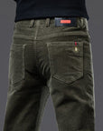 Primadon Hosen Armeegrün / 28 Benedikt | Elegante Cordhose für Herren mit Stretchkomfort