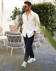 Primadon Hosen Bastian | Elegante Leinenhose für Herren Sommer leicht