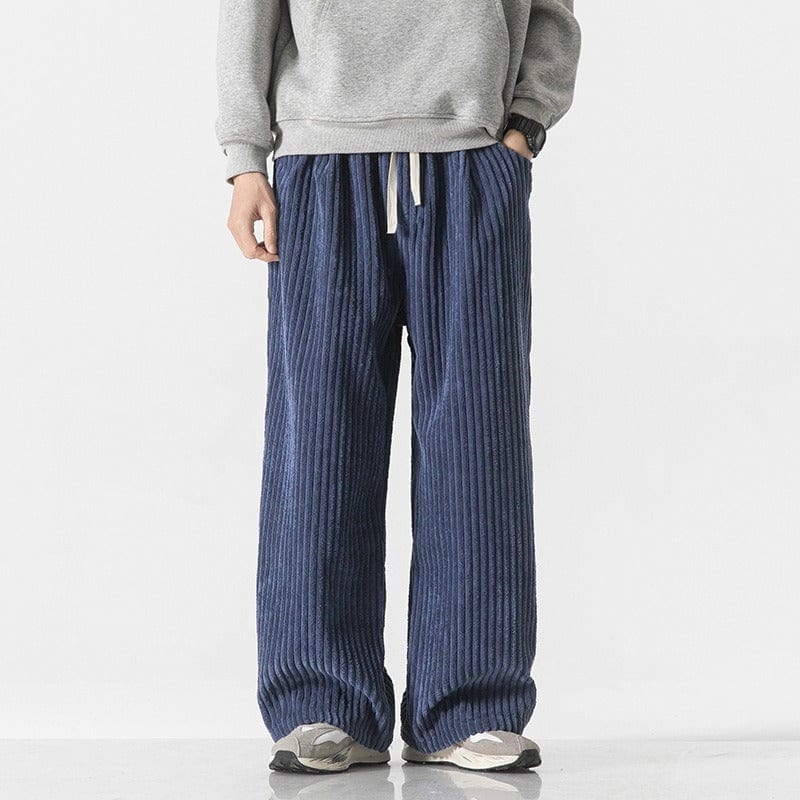 Primadon Hosen Blau / XS Niklas | Lässige Cordhose für Herren Oversized Baumwollmix