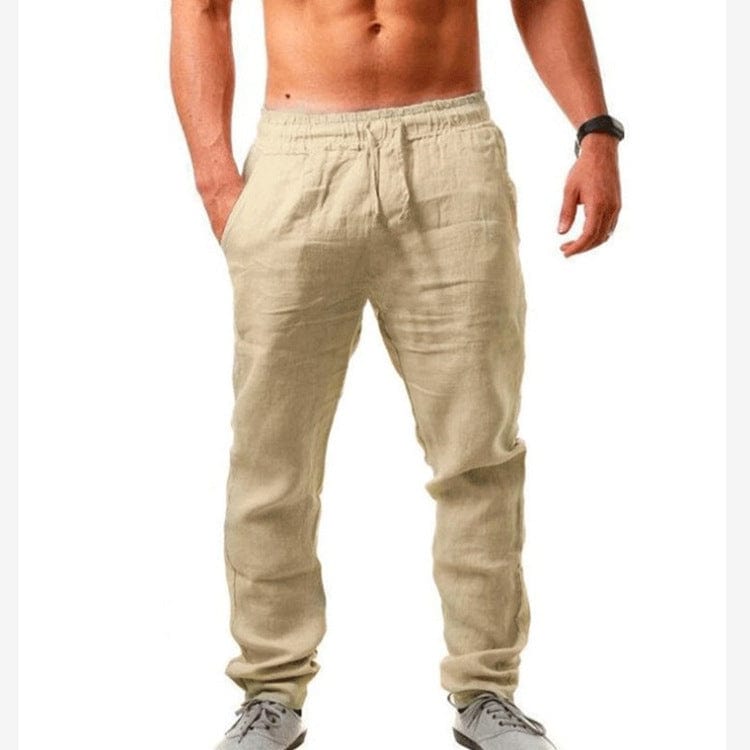 Primadon Hosen Dunkel Khaki / M Malte | Atmungsaktive Leinenhose für Herren Sommer