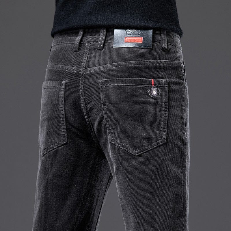 Primadon Hosen Dunkelgrau / 28 Benedikt | Elegante Cordhose für Herren mit Stretchkomfort