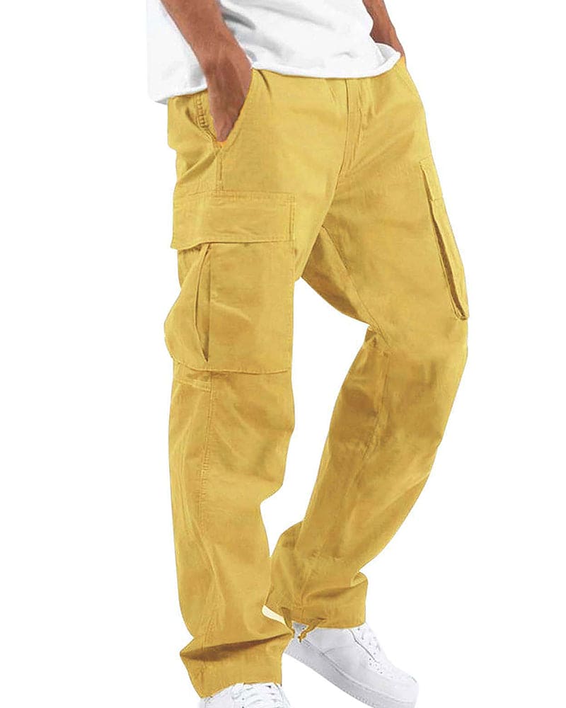 Primadon Hosen Gelb / XS Jonas | Bequeme Cargo-Hose für Herren lässig Baumwollmix