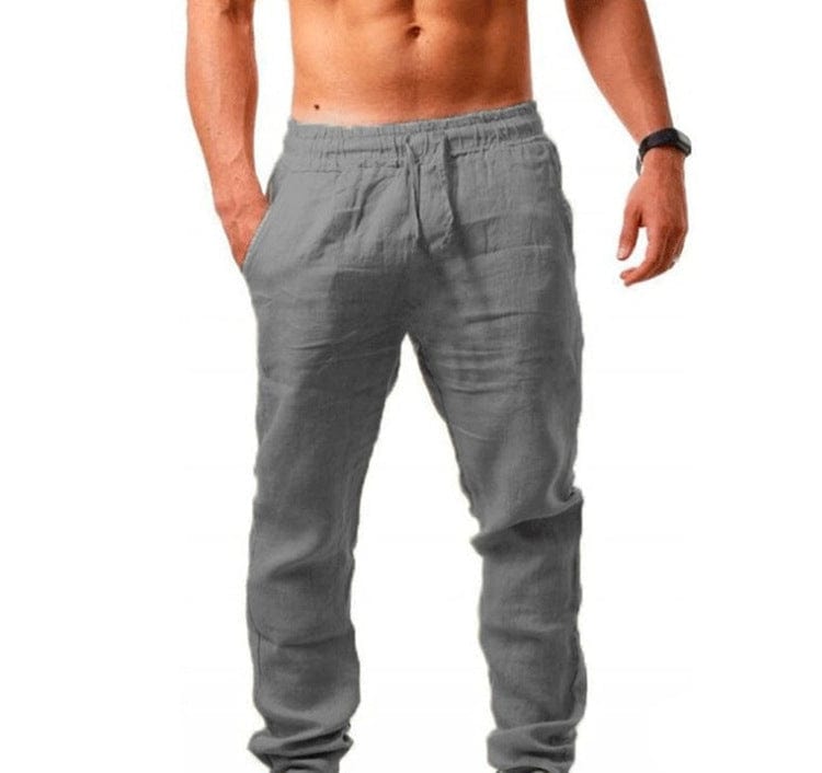 Primadon Hosen Grau / M Malte | Atmungsaktive Leinenhose für Herren Sommer