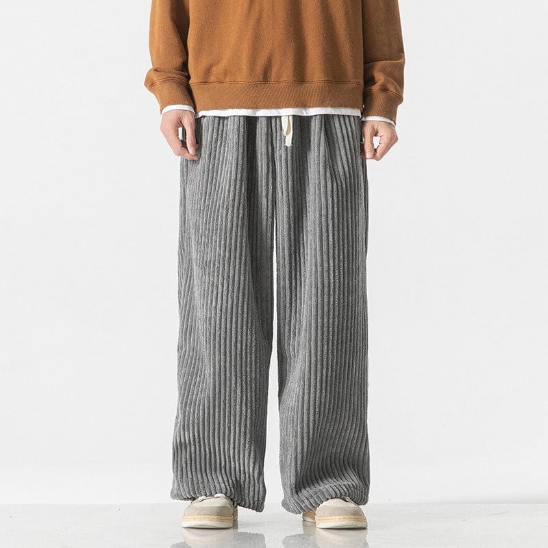 Primadon Hosen Grau / XS Niklas | Lässige Cordhose für Herren Oversized Baumwollmix