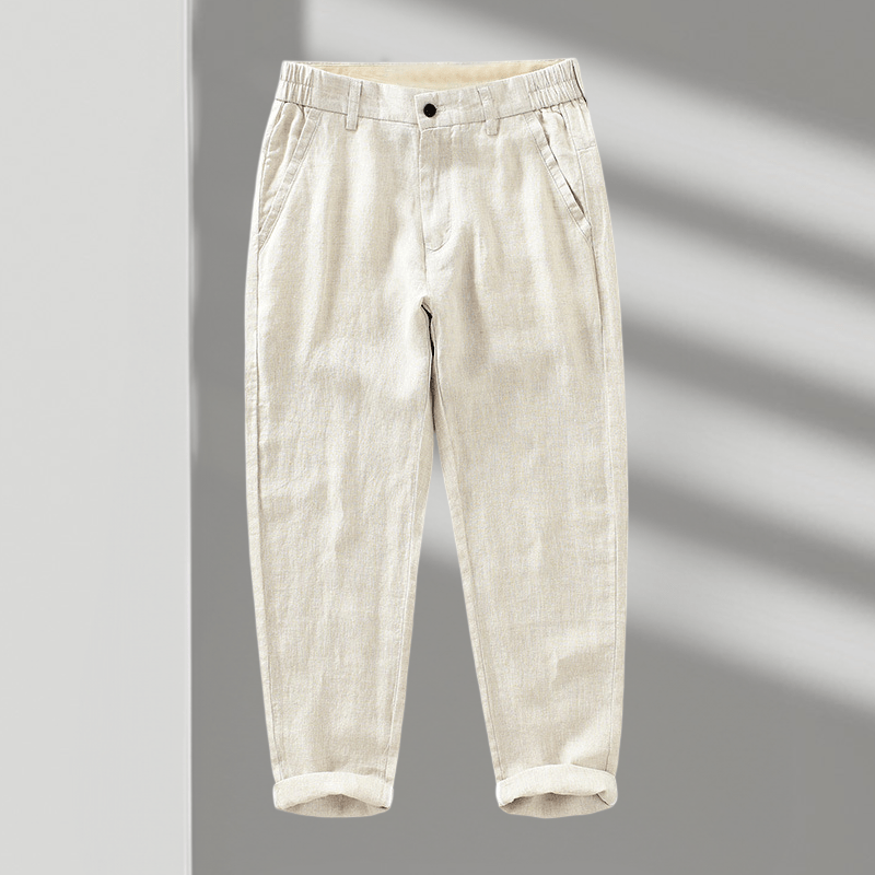 Primadon Hosen Helles Beige / XS Bastian | Elegante Leinenhose für Herren Sommer leicht