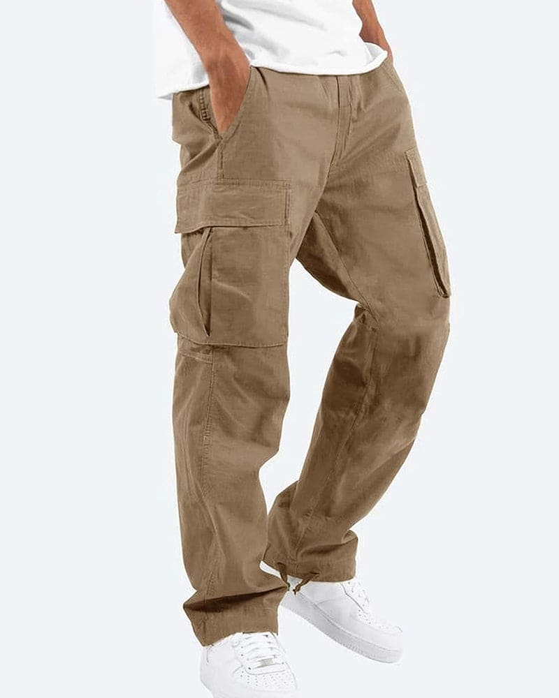 Primadon Hosen Khaki / XS Jonas | Bequeme Cargo-Hose für Herren lässig Baumwollmix