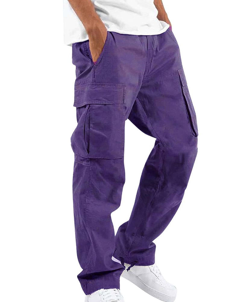 Primadon Hosen Lila / XS Jonas | Bequeme Cargo-Hose für Herren lässig Baumwollmix